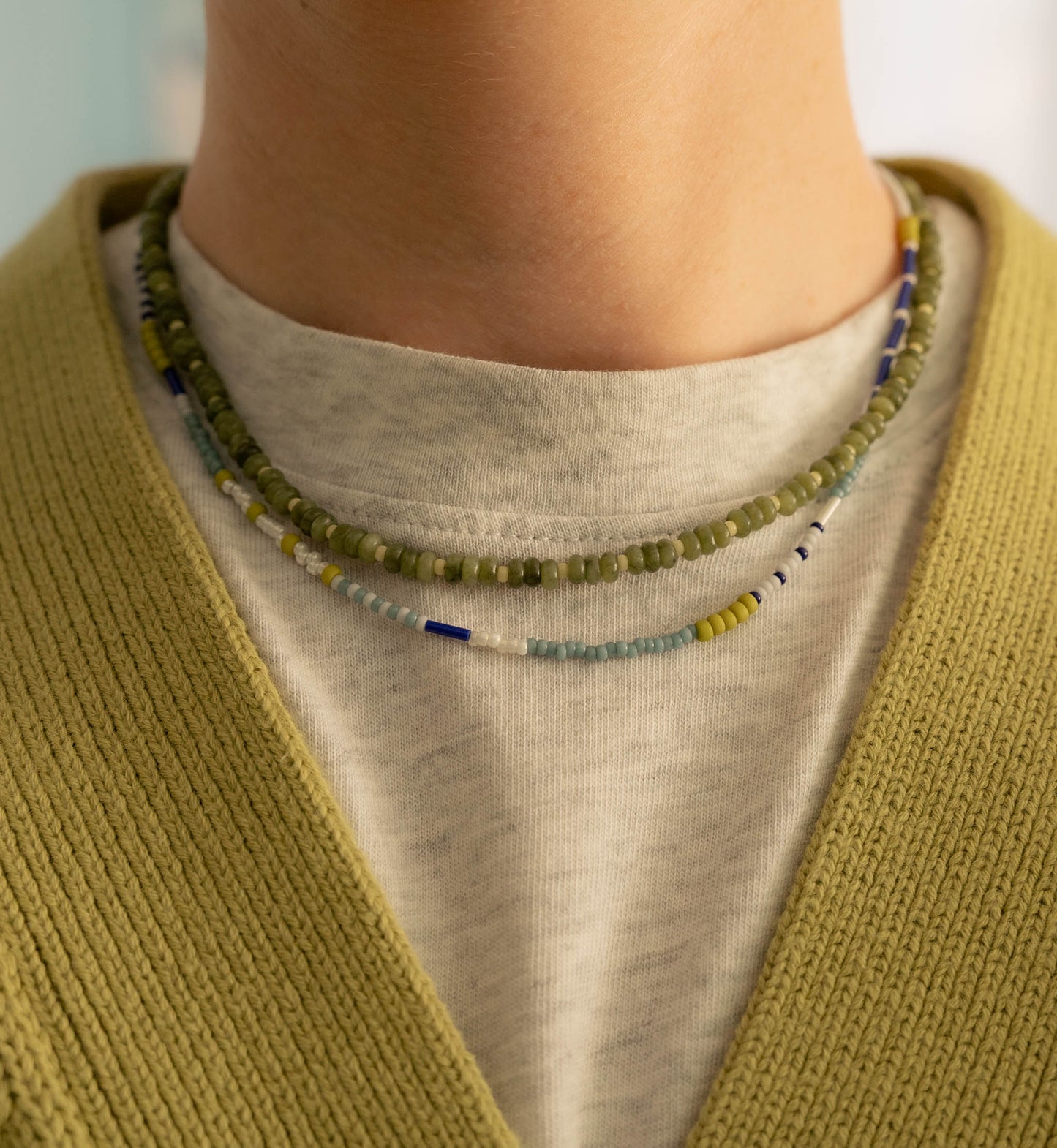 Fern Necklace | Green Gemstone Beaded Necklace