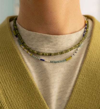 Fern Necklace | Green Gemstone Beaded Necklace
