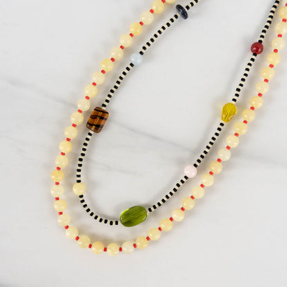Zoey Necklace | Black & White Seed Bead Necklace