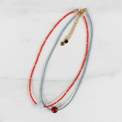 Kit Necklace | Red Seed Bead Necklace