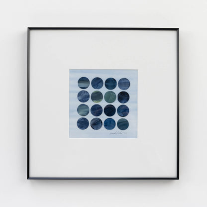 Blue Dots | Framed 5.5x5.5 inch Acrylic Painting