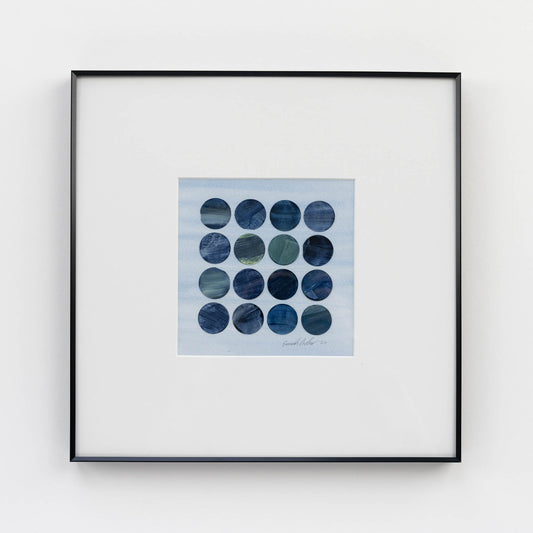 Blue Dots | Framed 5.5x5.5 inch Acrylic Painting