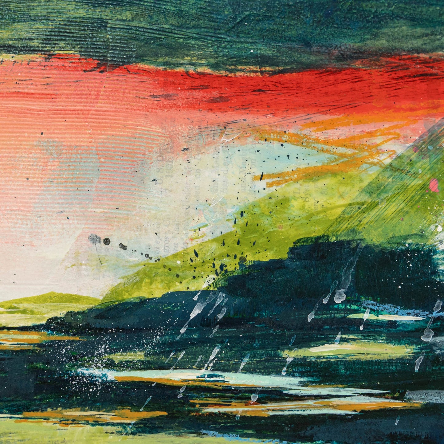 Can You Smell the Rain? I | 11x14 Abstract Landscape Painting on Wood Panel