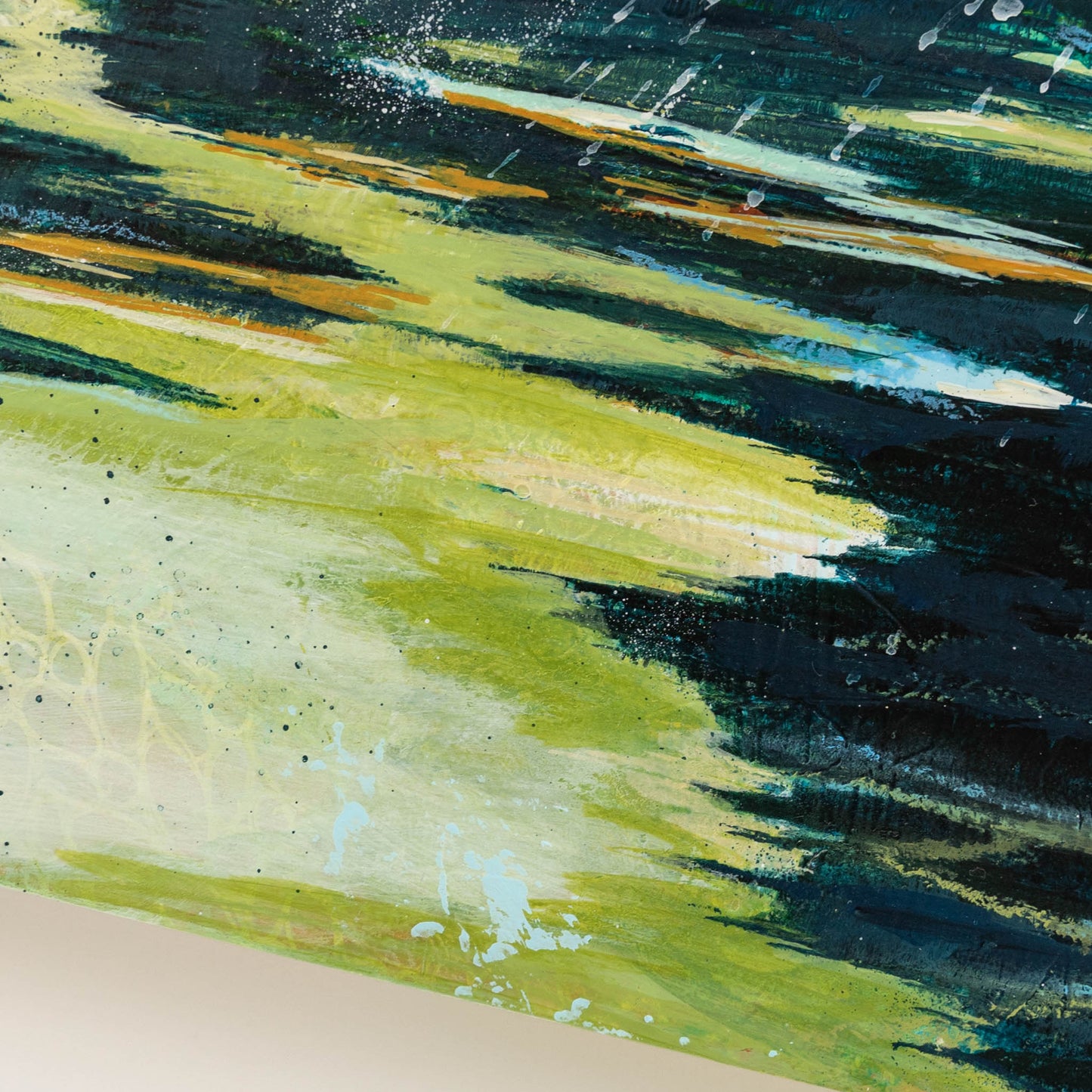 Can You Smell the Rain? I | 11x14 Abstract Landscape Painting on Wood Panel