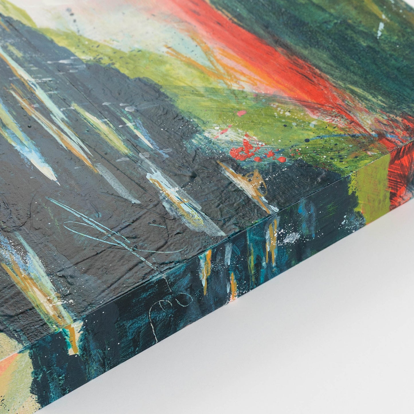 Can You Smell the Rain? I | 11x14 Abstract Landscape Painting on Wood Panel