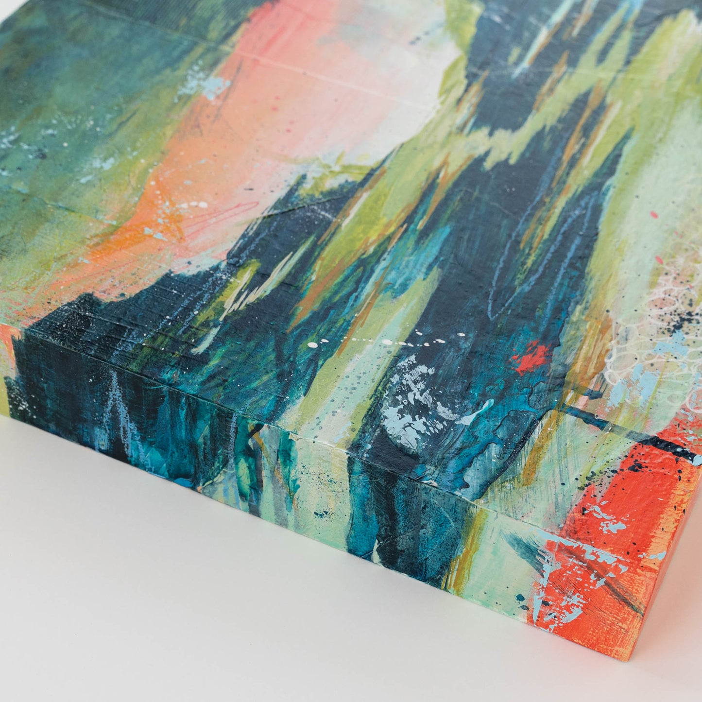 Can You Smell the Rain? I | 11x14 Abstract Landscape Painting on Wood Panel