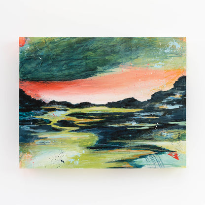 Can You Smell the Rain? II | 11x14 Abstract Landscape Painting on Wood Panel