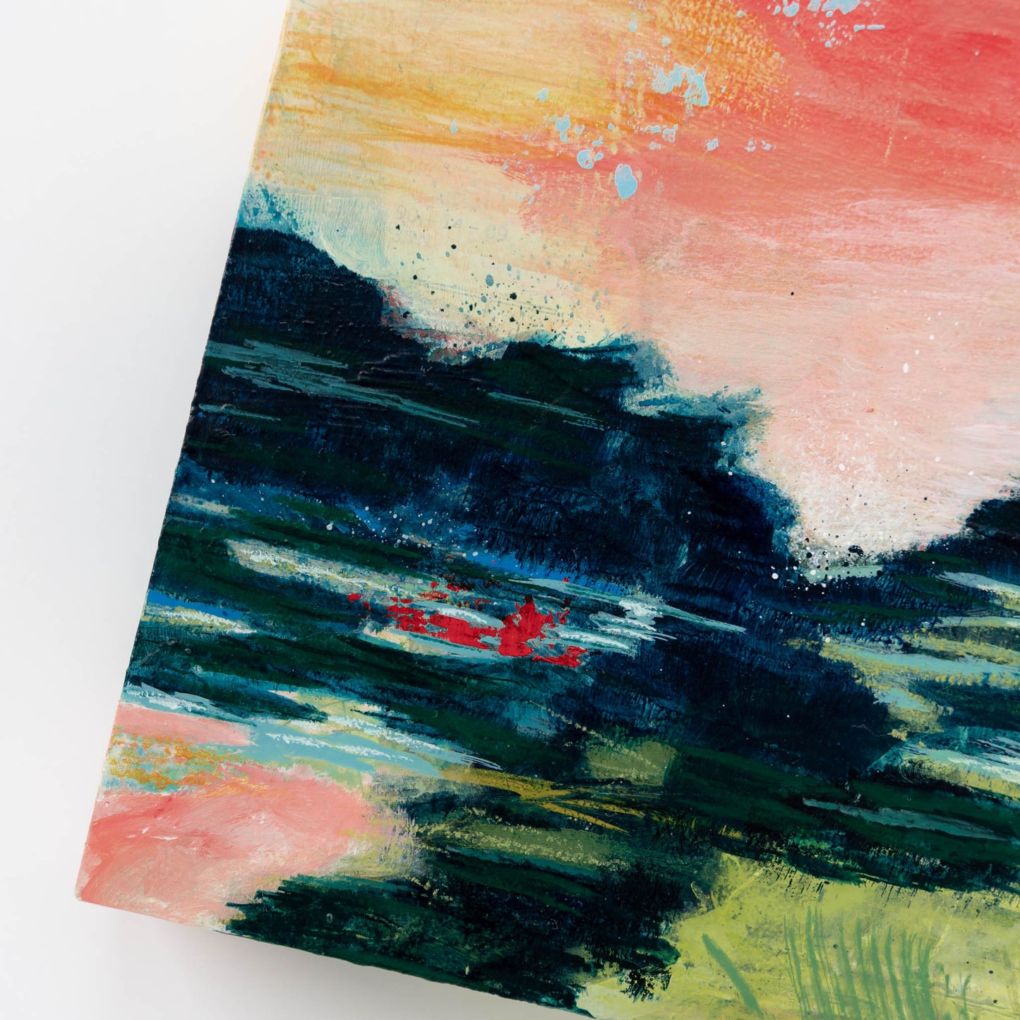 Far From the Road | 6x6 Abstract Painting on Wood Panel