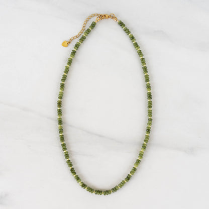 Fern Necklace | Green Gemstone Beaded Necklace