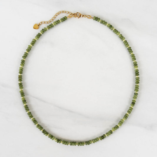 Fern Necklace | Green Gemstone Beaded Necklace