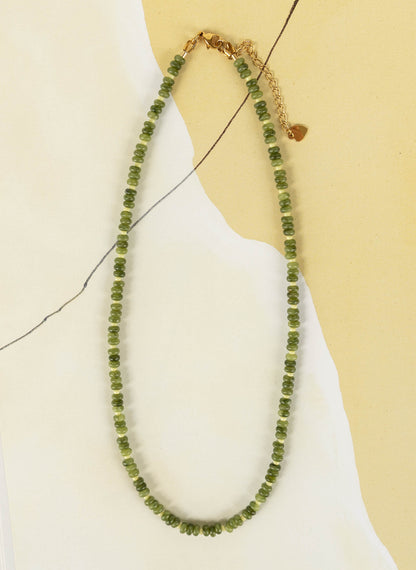 Fern Necklace | Green Gemstone Beaded Necklace