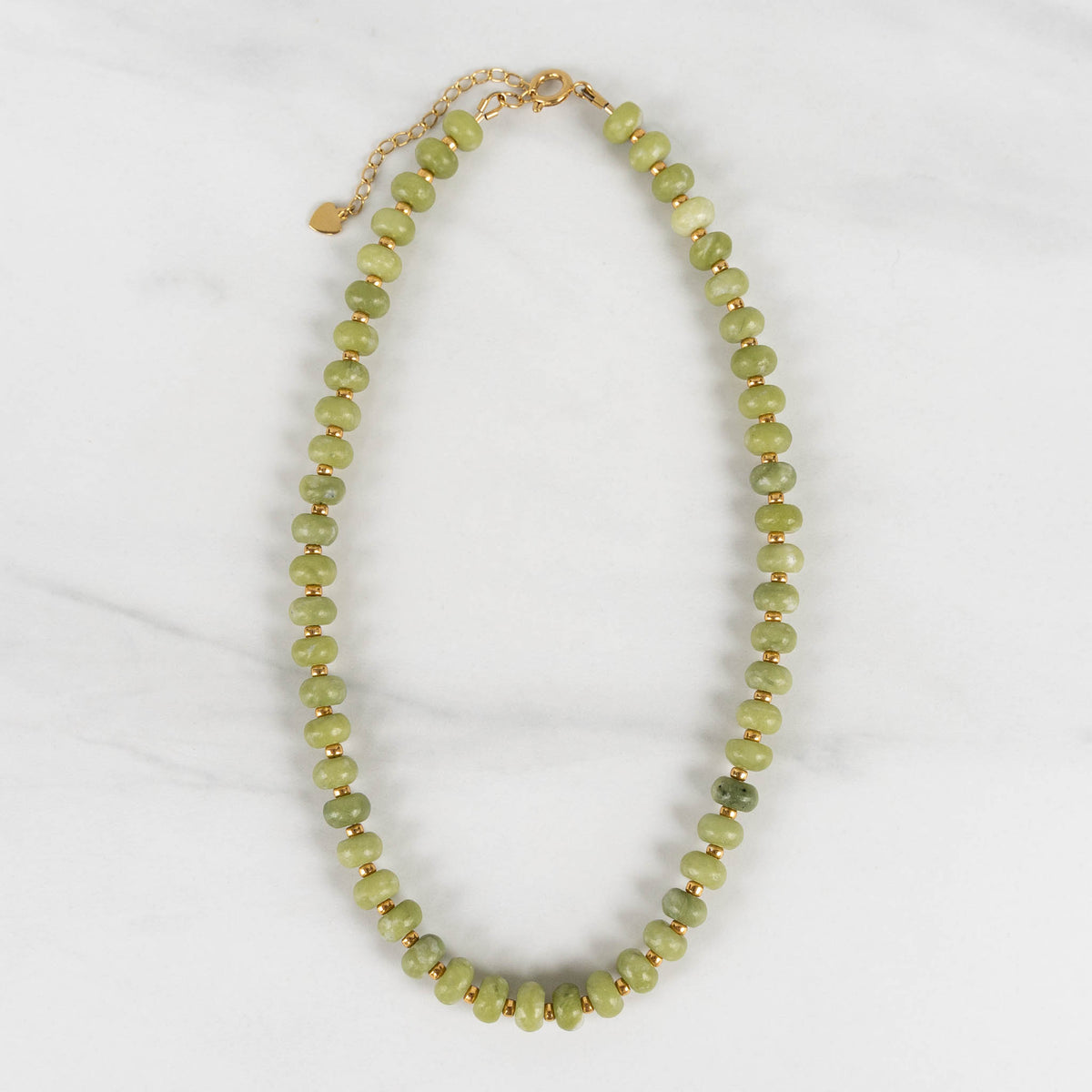 Finn Necklace | Green Jade Chunky Beaded Necklace