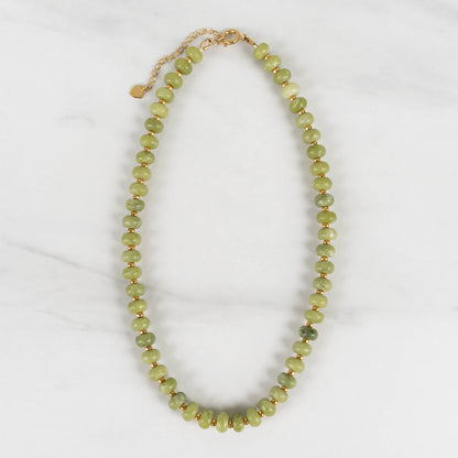 Finn Necklace | Green Jade Chunky Beaded Necklace
