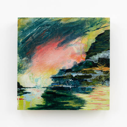 Four Seasons a Day | 8x8 Abstract Painting on Wood Panel