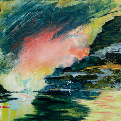 Four Seasons a Day | 8x8 Abstract Painting on Wood Panel