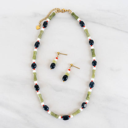 Jasmine Beaded Jewelry Set | Matching Necklace & Earrings