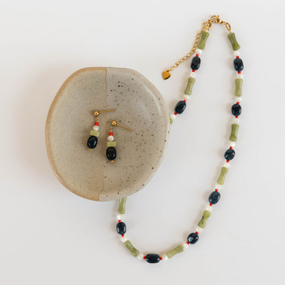 Jasmine Beaded Jewelry Set | Matching Necklace & Earrings