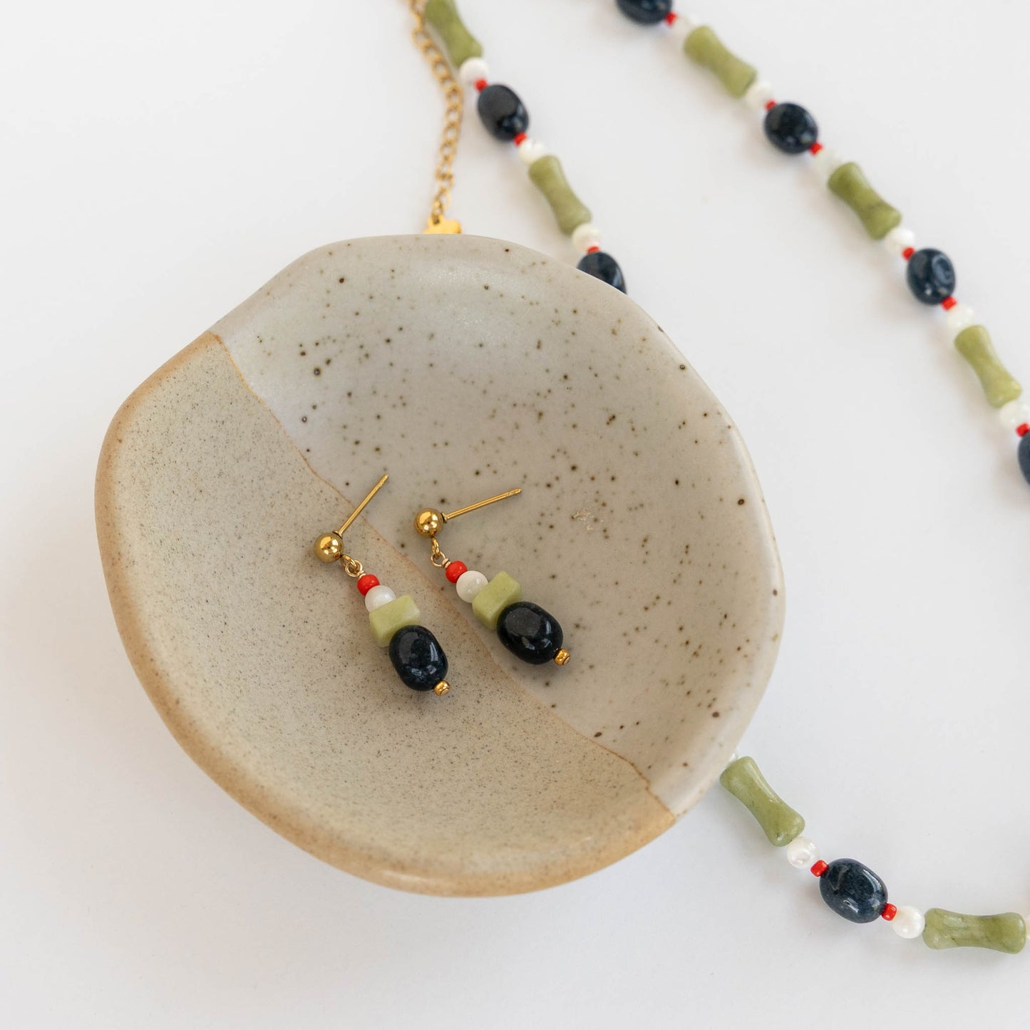 Jasmine Beaded Jewelry Set | Matching Necklace & Earrings