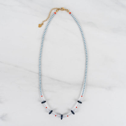 Kaia Necklace | Blue Seed Bead Necklace