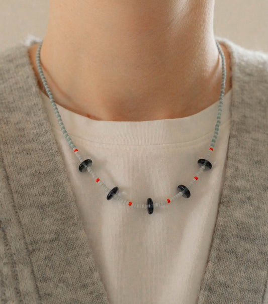 Kaia Necklace | Blue Seed Bead Necklace