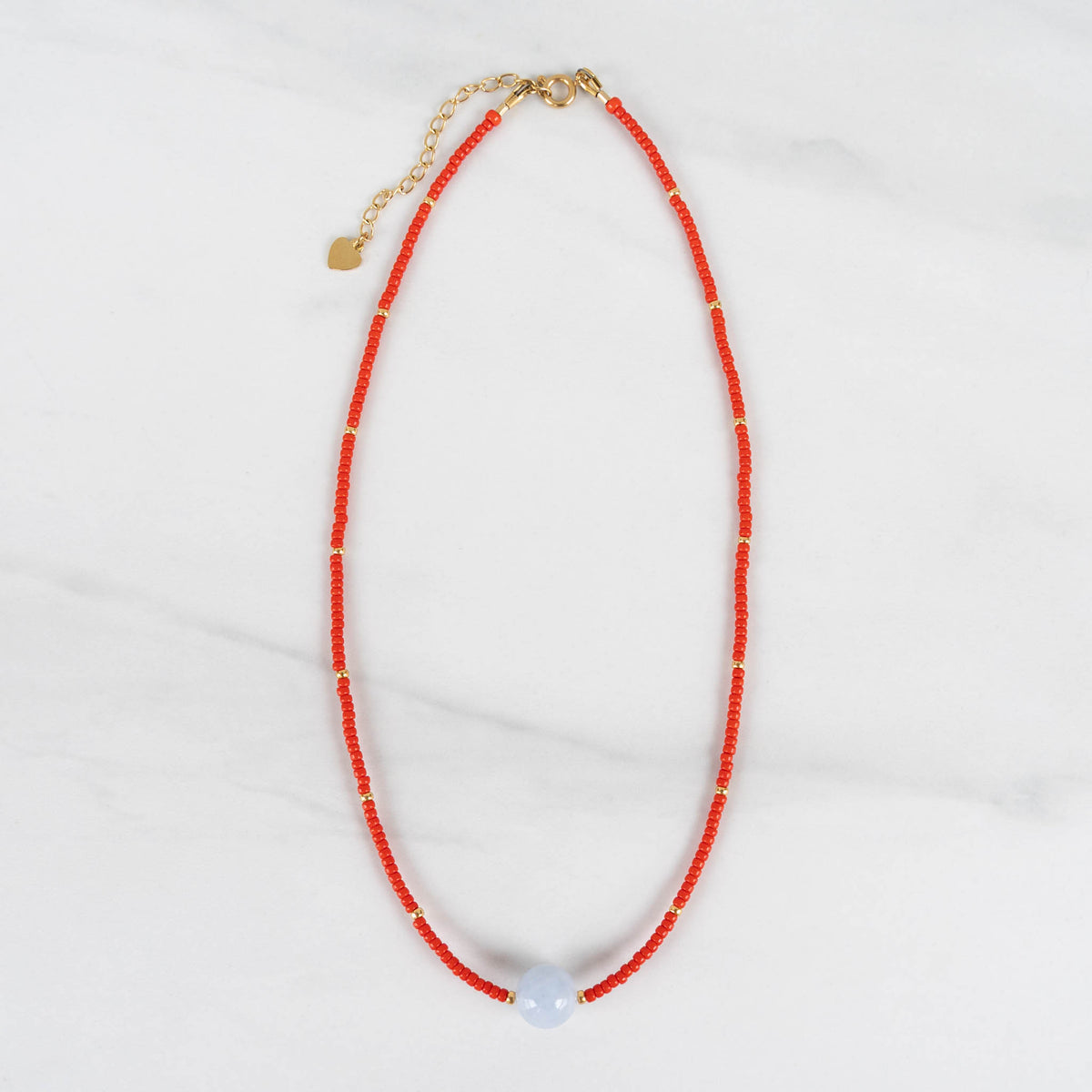 Kit Necklace | Red Seed Bead Necklace