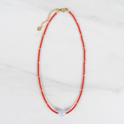 Kit Necklace | Red Seed Bead Necklace