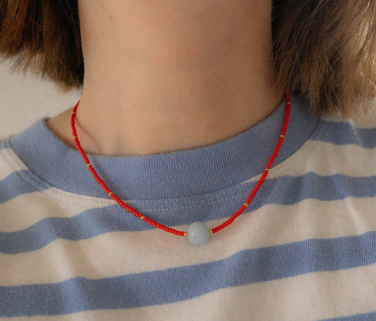 Kit Necklace | Red Seed Bead Necklace