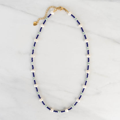 Lark Necklace | Pearl and Glass Seed Bead Necklace