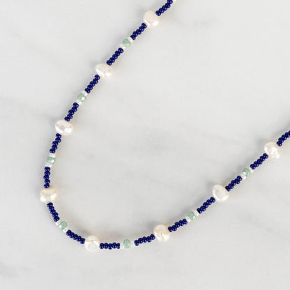Lark Necklace | Pearl and Glass Seed Bead Necklace