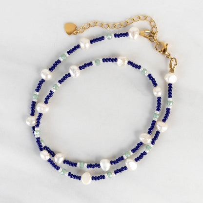 Lark Necklace | Pearl and Glass Seed Bead Necklace