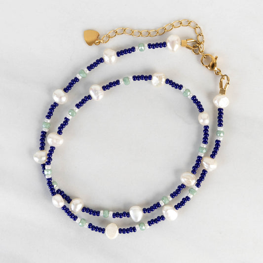 Lark Necklace | Pearl and Glass Seed Bead Necklace