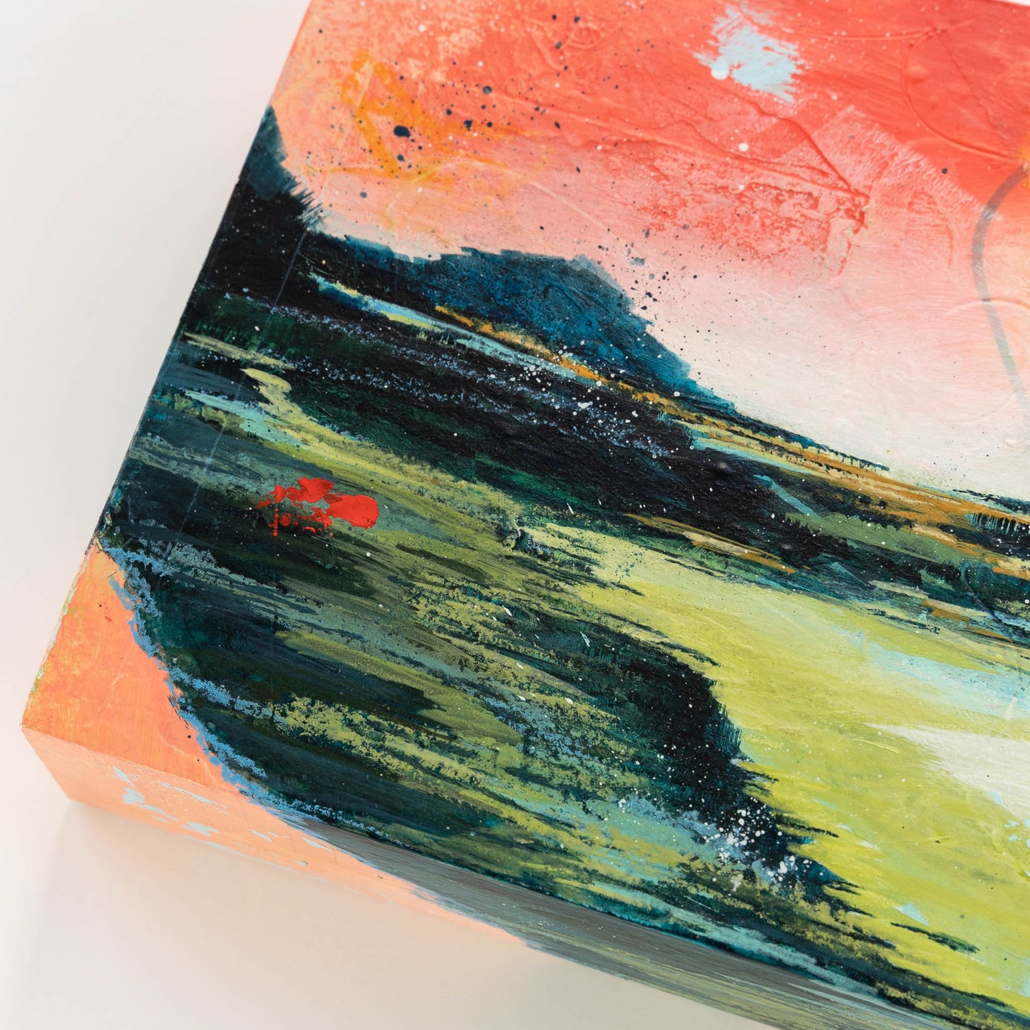 Late Summer Sky | 6x8 Abstract Landscape Painting on Wood Panel