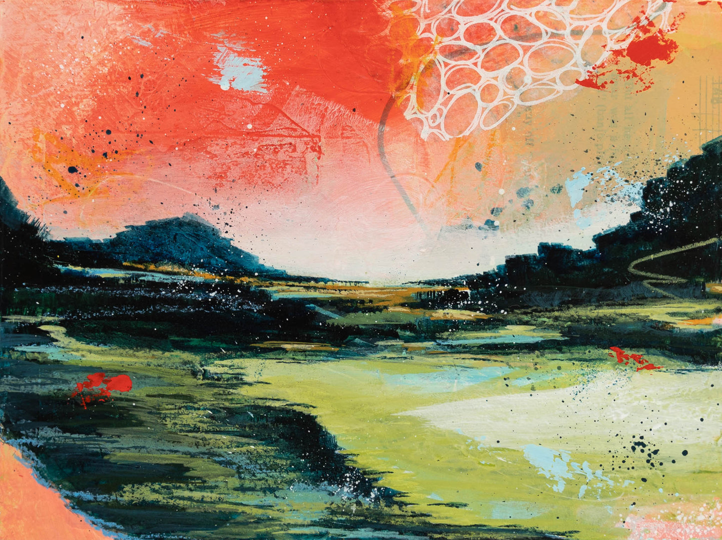 Late Summer Sky | 6x8 Abstract Landscape Painting on Wood Panel