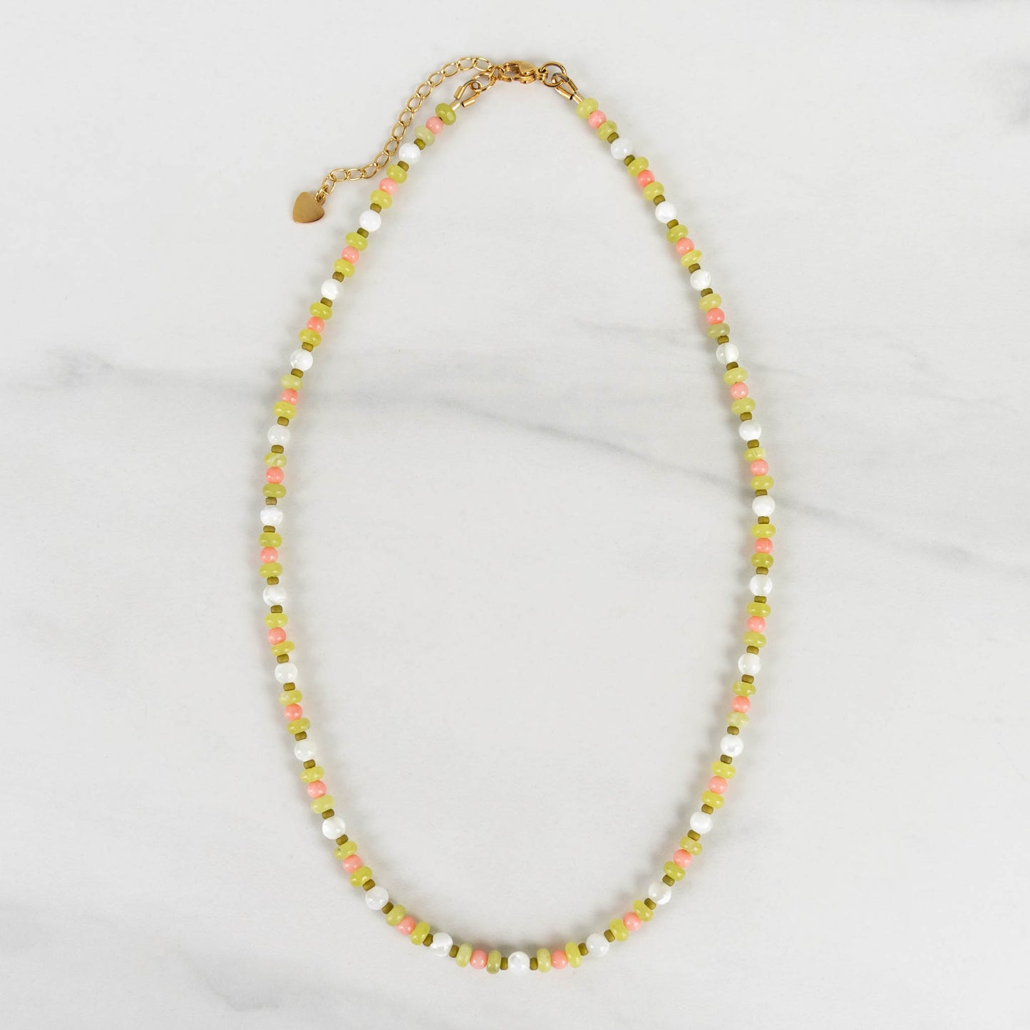 Lili Necklace | Mother of Pearl & Gemstone Beaded Necklace