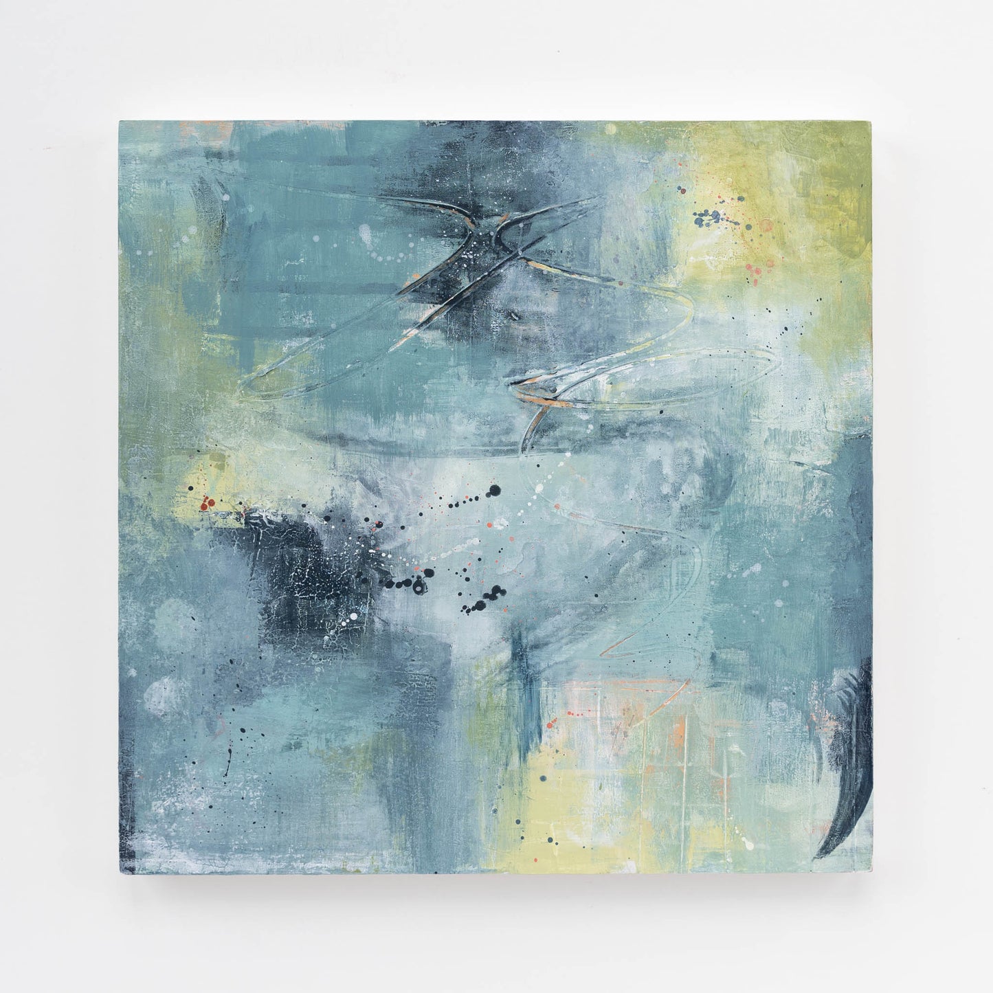 Misty Morning Waltz II | 12x12 Abstract Painting on Wood Panel