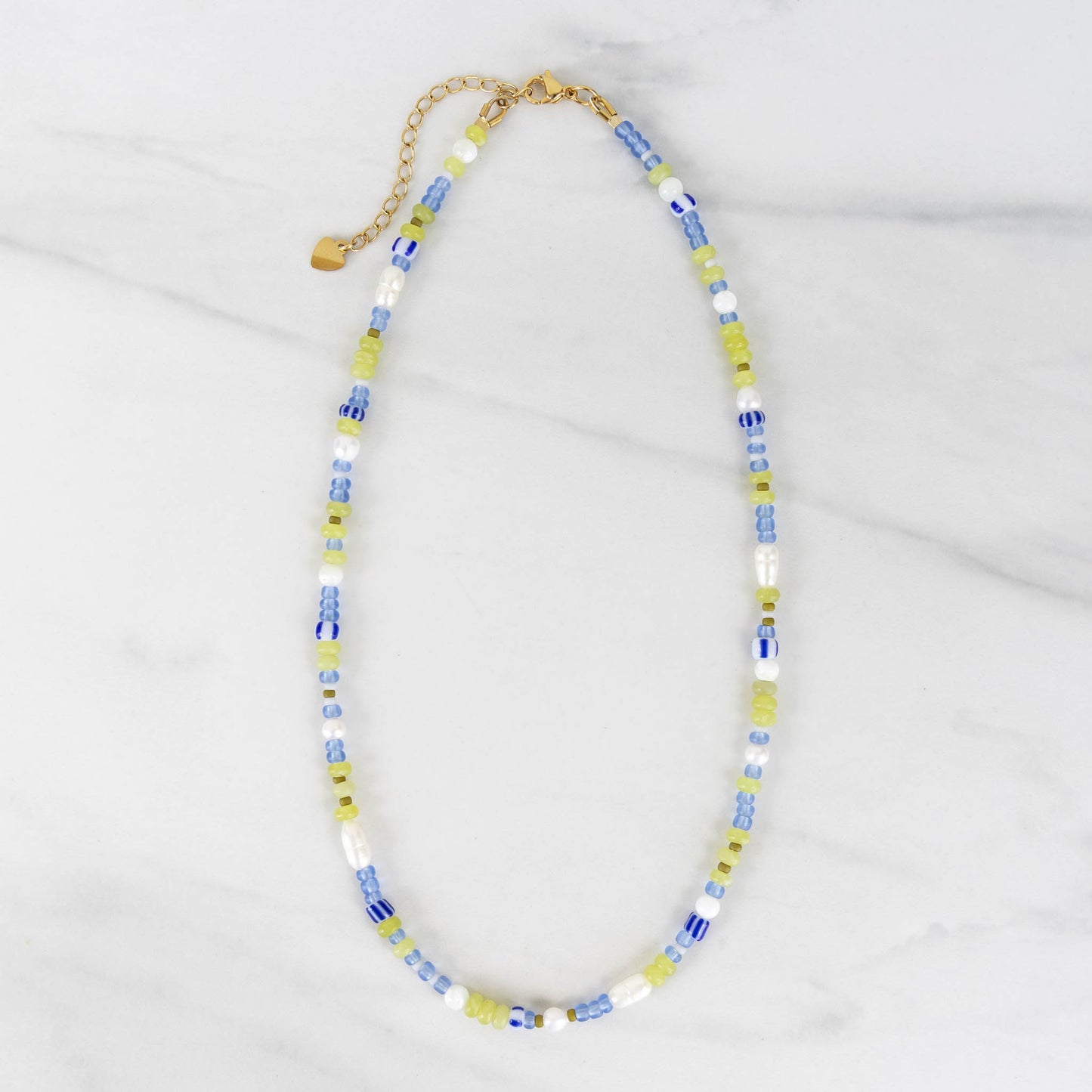 Ocean Necklace | Blue & Green Beaded Pearl Necklace