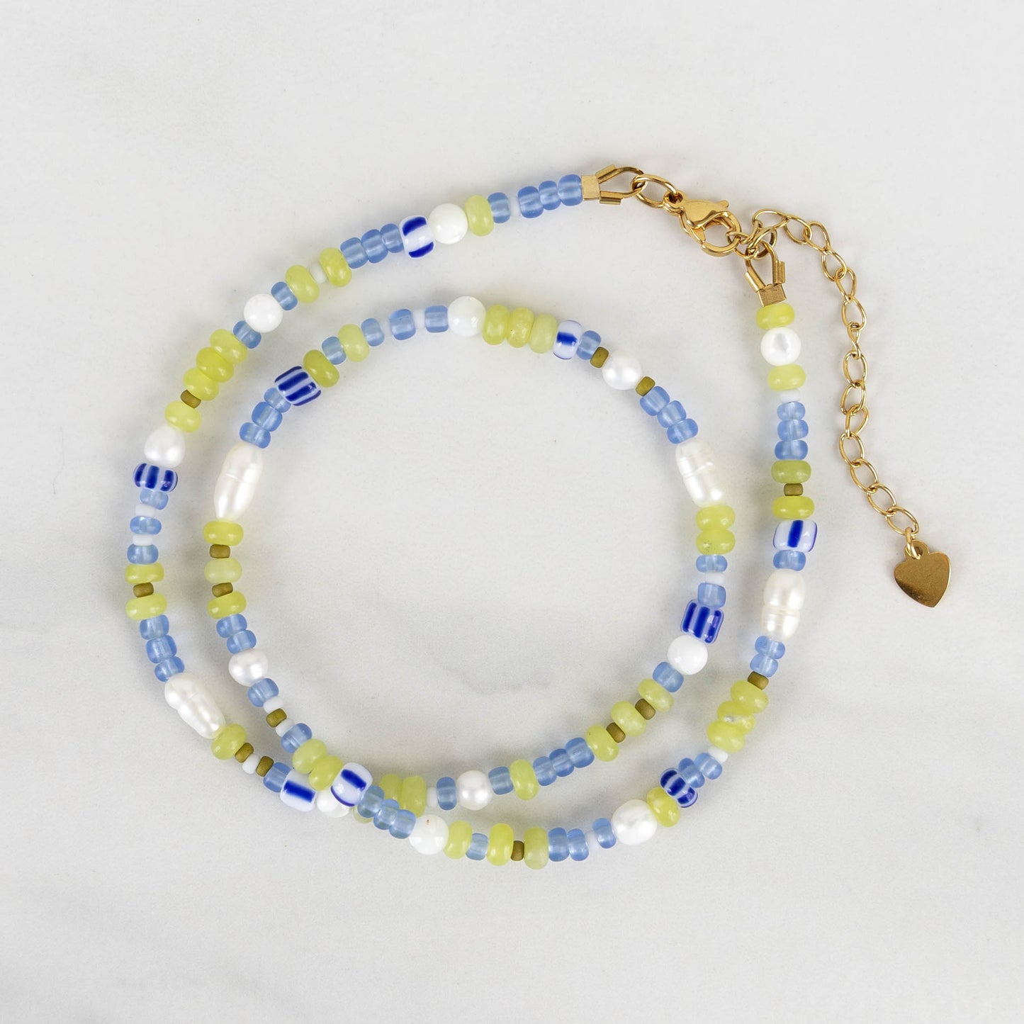 Ocean Necklace | Blue & Green Beaded Pearl Necklace