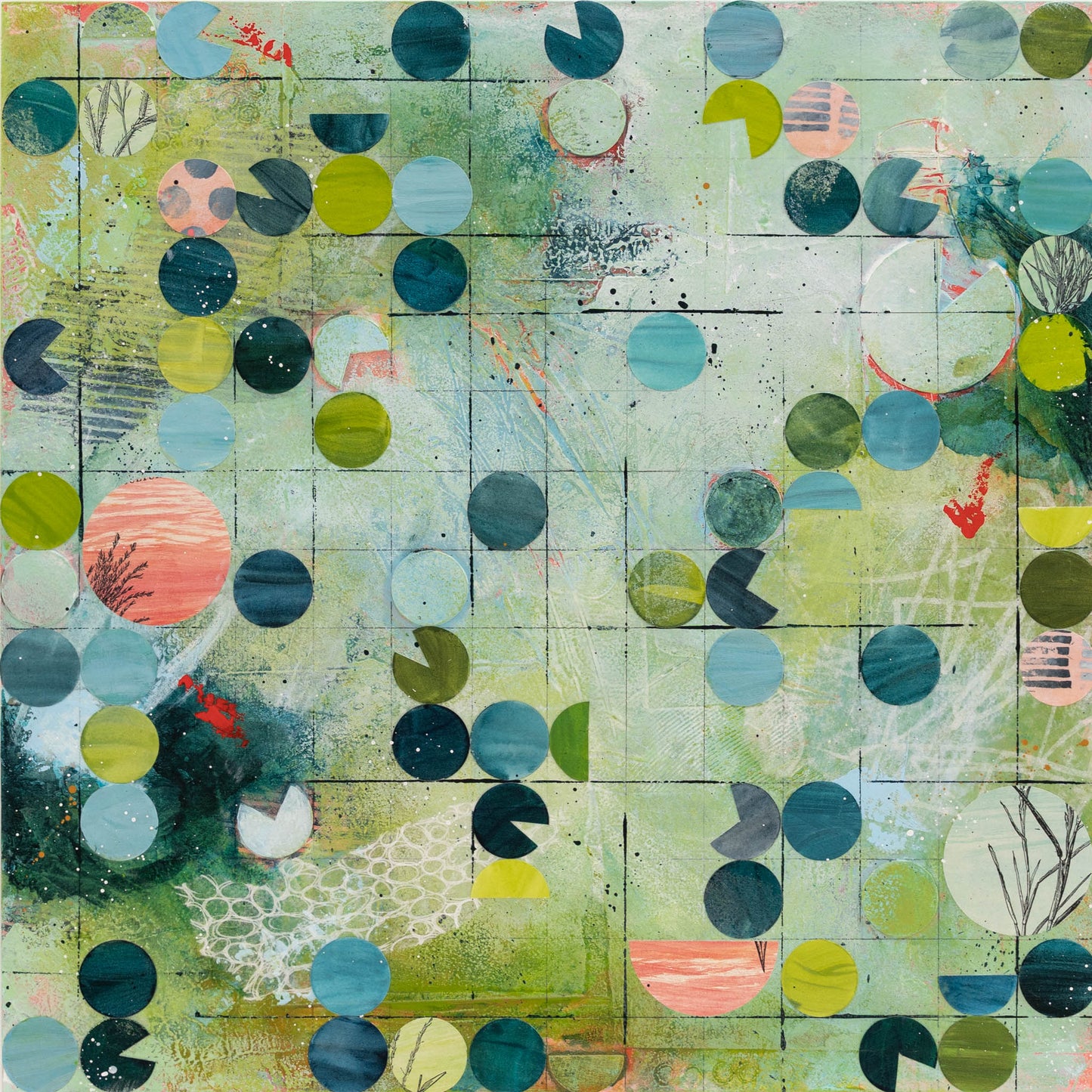 Pivot IX | 14x14 Abstract Painting on Wood Panel