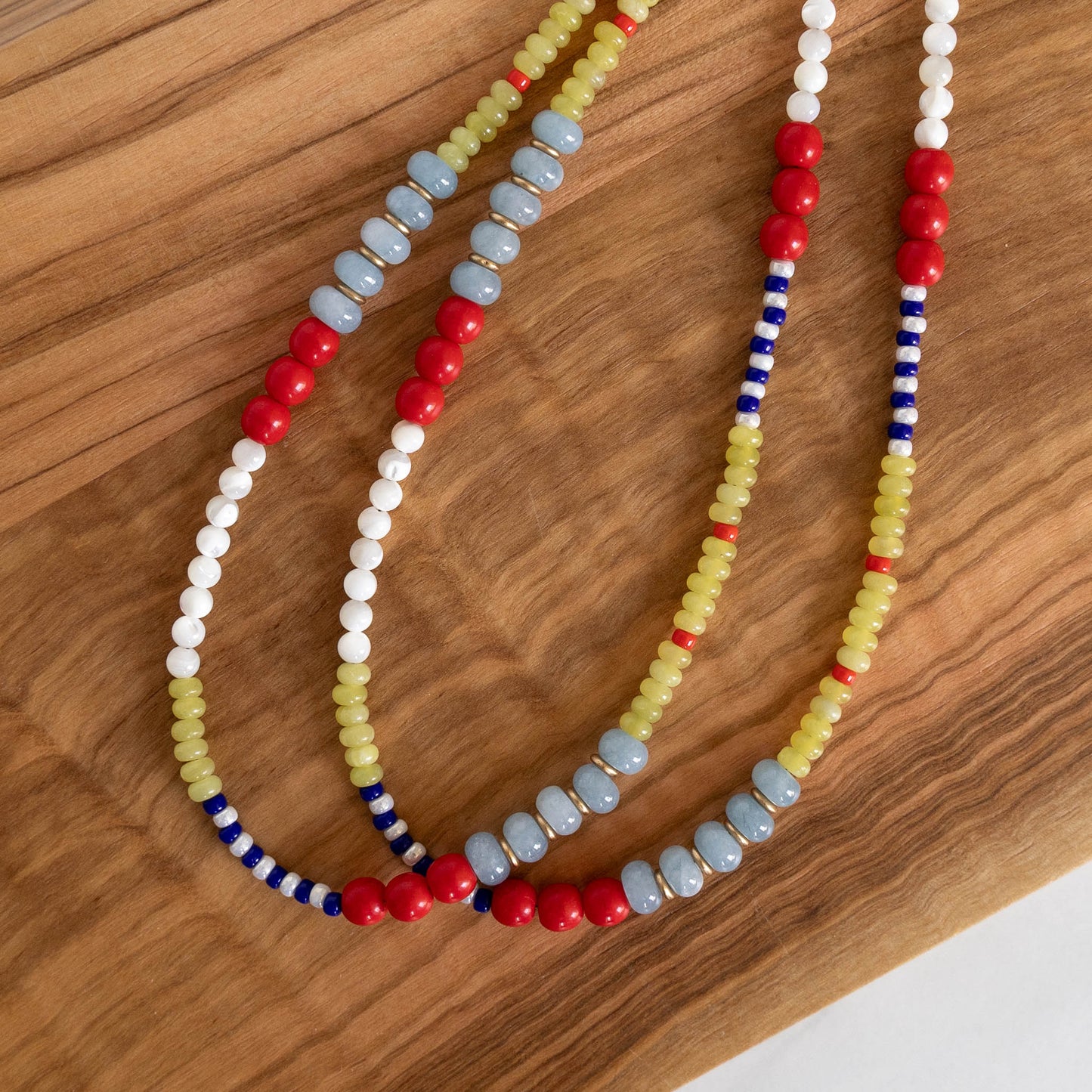 Poppy Necklace | Gemstone & Pearl Beaded Necklace