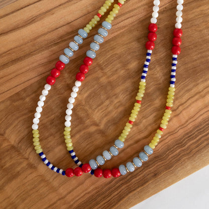 Poppy Necklace | Gemstone & Pearl Beaded Necklace