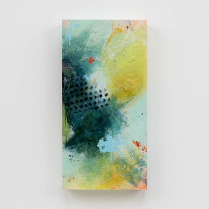 Puddle Jumping | 6x12 Abstract Painting on Wood Panel