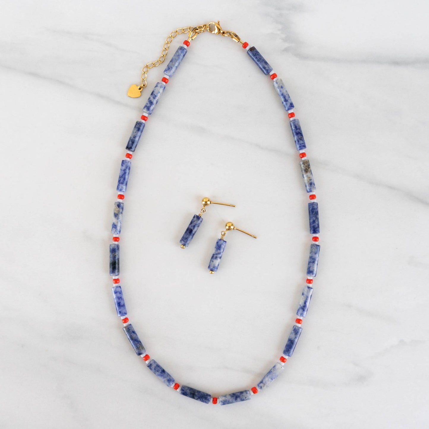 River Beaded Jewelry Set | Matching Necklace & Earrings