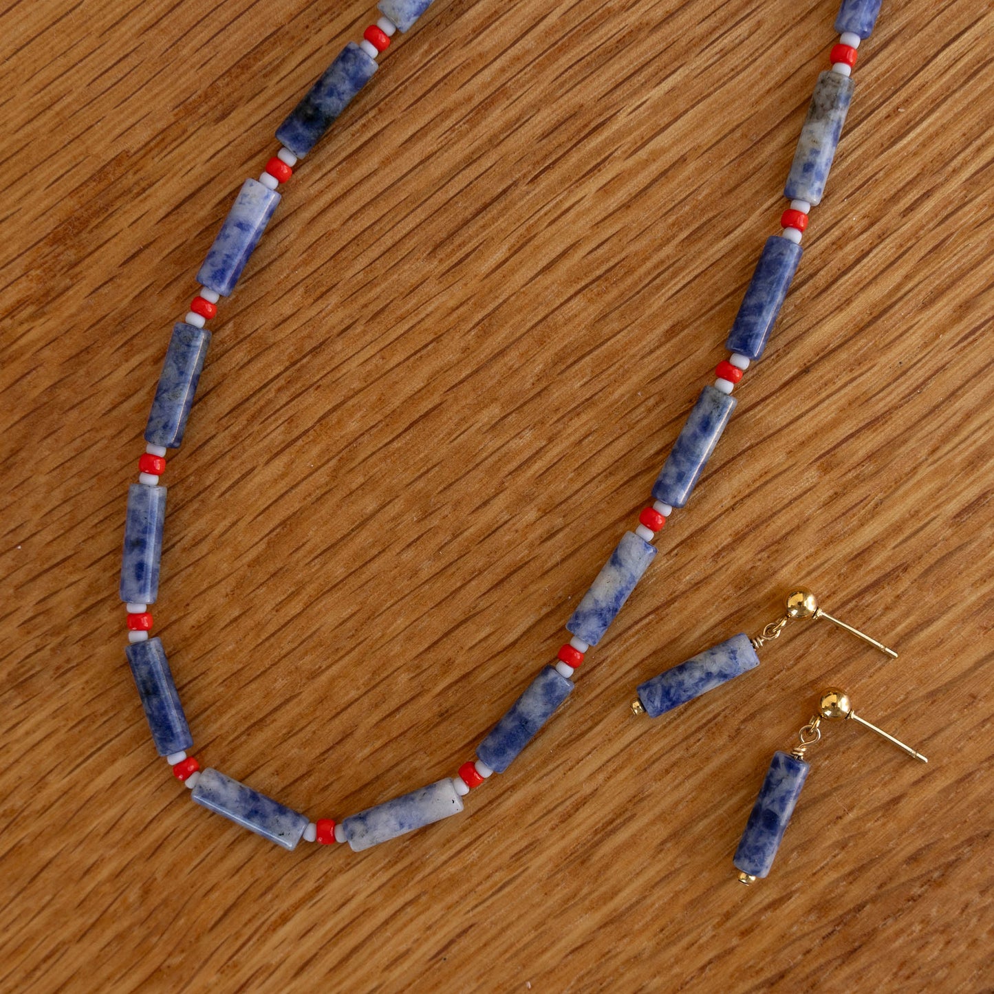 River Beaded Jewelry Set | Matching Necklace & Earrings