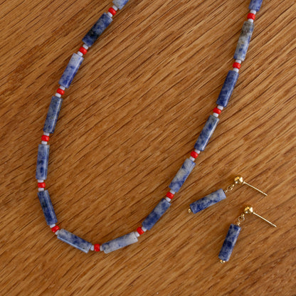 River Beaded Jewelry Set | Matching Necklace & Earrings