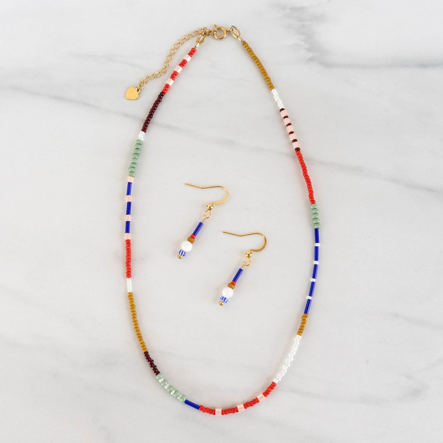Rowan Beaded Jewelry Set | Matching Necklace & Earrings