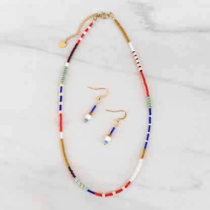 Rowan Beaded Jewelry Set | Matching Necklace & Earrings