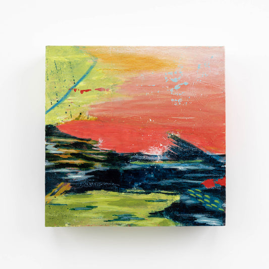 Salt Air Melody | 6x6 Abstract Painting on Wood Panel