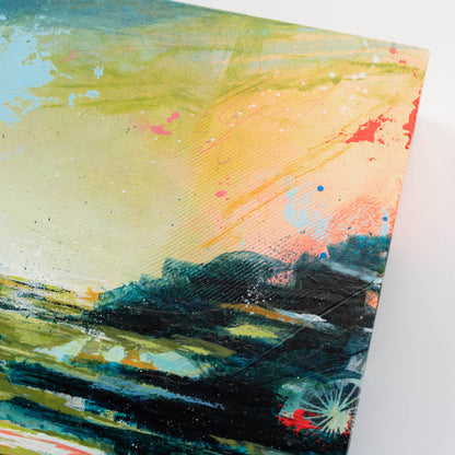 Seaside Waltz | 10x10 Abstract Landscape Painting on Wood Panel