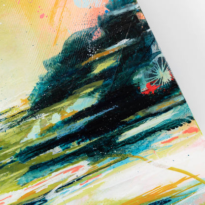 Seaside Waltz | 10x10 Abstract Landscape Painting on Wood Panel