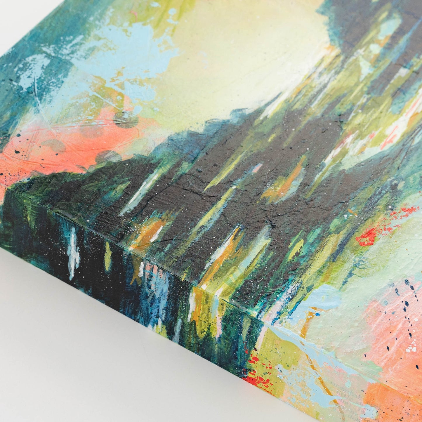 Seaside Waltz | 10x10 Abstract Landscape Painting on Wood Panel